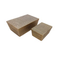 Rectangular Boxes With Embossed Jute Design, 11.5"W & 7"W, 2 Piece Set, Antique Brass