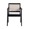 Carter Dining/Accent Chair in Solid Wood Frame in Black Finish w/ Natural Cane Seat Back