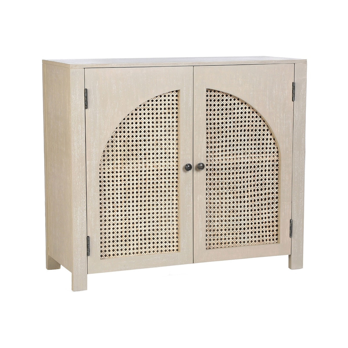 40" Arched Front Cabinet, White Wash