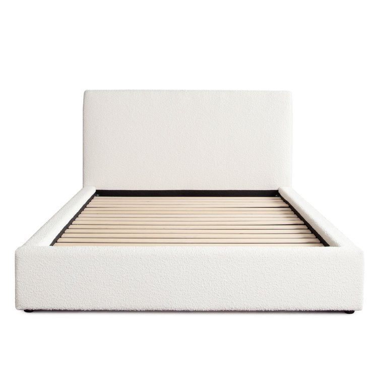 Cloud 43" Low Profile Eastern King Bed in Ivory Boucle Fabric