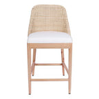 Sahara Rattan Weave Counterstool With Wood Legs, Natural