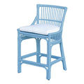 Winston II Rattan Counterstool, 37"H, Blue