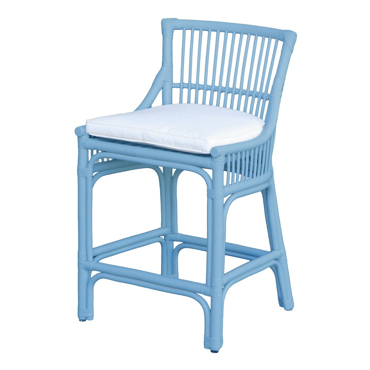 Winston II Rattan Counterstool, 37"H, Blue