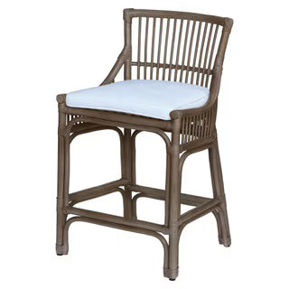 Winston II Rattan Counterstool, 37"H, Vintage Grey