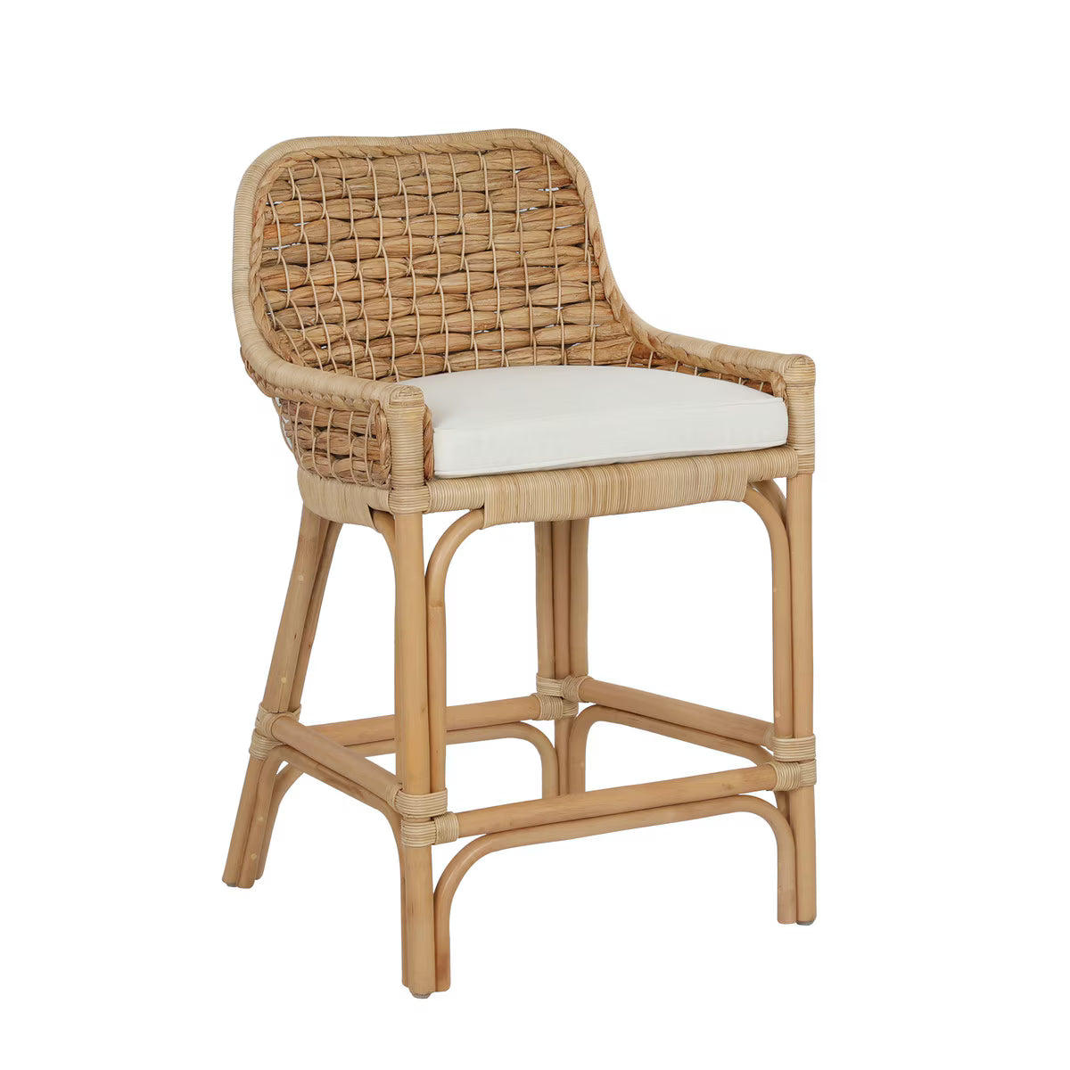 Amaya Woven Water Hyacinth Counterstool, Natural