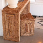Soren Braided Seagrass Console Table, Natural