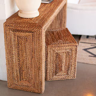 Soren Braided Seagrass Console Table, Natural