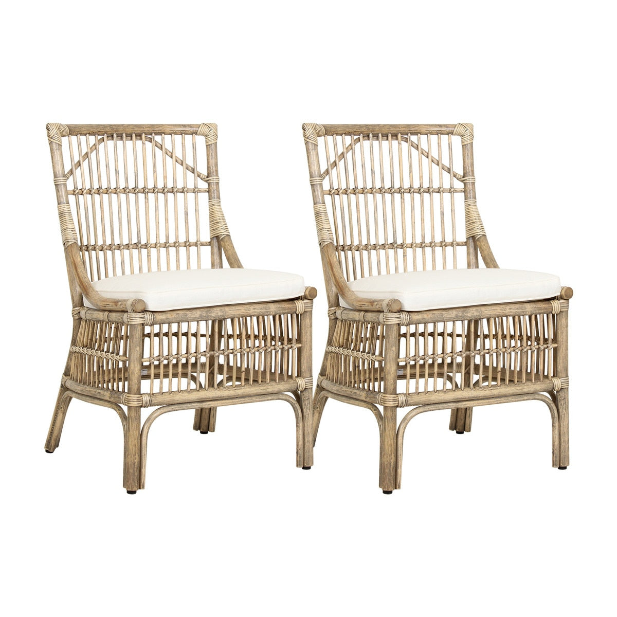 Winston II Rattan Dining Chair, Set Of 2, 35"H, Antique Natural