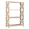 Promenade Tall Bookcase, Natural with Distressed Mindi Wood