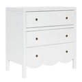 Maribelle Scallop 3 Drawer Dresser, 34"W, Off-White