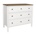 New Ashford Large 3 Drawer Dresser, 45"W, Off-White/Chestnut Brown