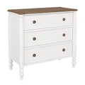 Ashford 3 Drawer Dresser, 31.5"W, Off-White/Chestnut Brown