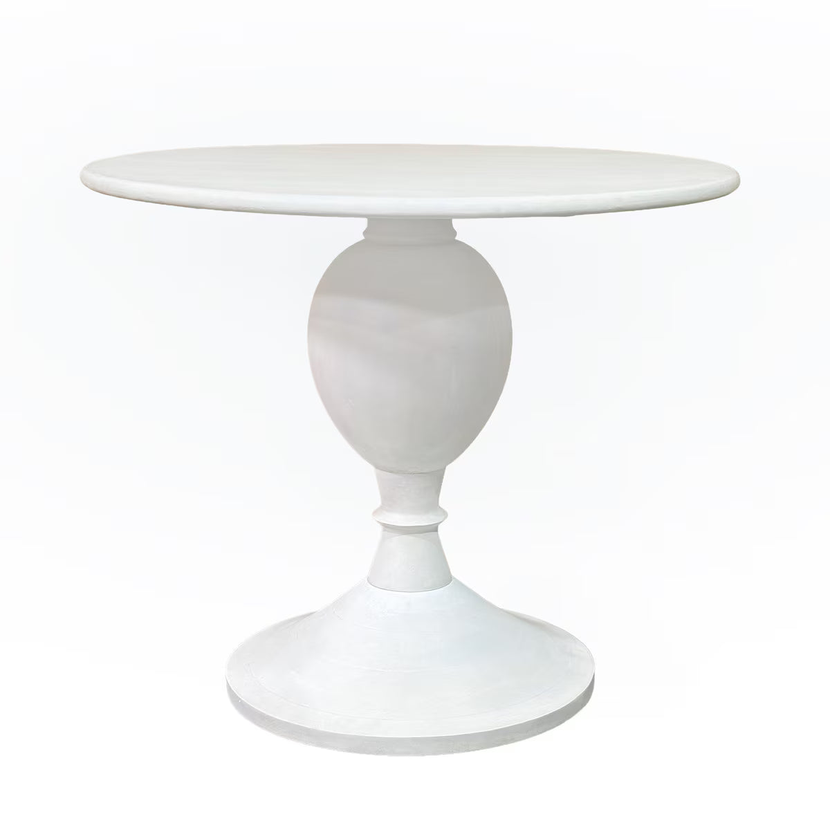 Winslet Baluster Pedestal Bistro Dining Table, 36"W, Whitewood