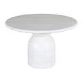 Round Abstract Sphere Pedestal Dining Table, 48"W, Whitewood