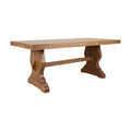 Margot Double Carved Rectangular Pedestal Dining Table, 74"W, Medium Brown