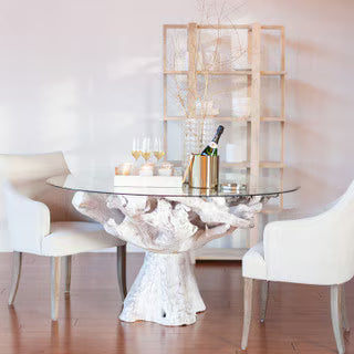 Natura 47" Dining Table Base, Whitewash
