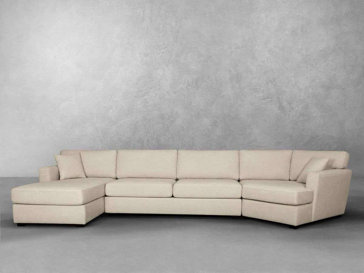 Elliot Fabric Cuddler Sectional - Sand