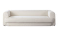 Form Sofa in Ivory Boucle Fabric w/ (2) Accent Pillow Balls