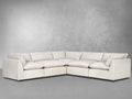 JoJo Fletcher Luxe Boucle Fabric 5pc Two-Arm Sectional, Oat