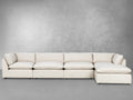 JoJo Fletcher Luxe Boucle Fabric 5pc L-Shaped Sectional, Oat