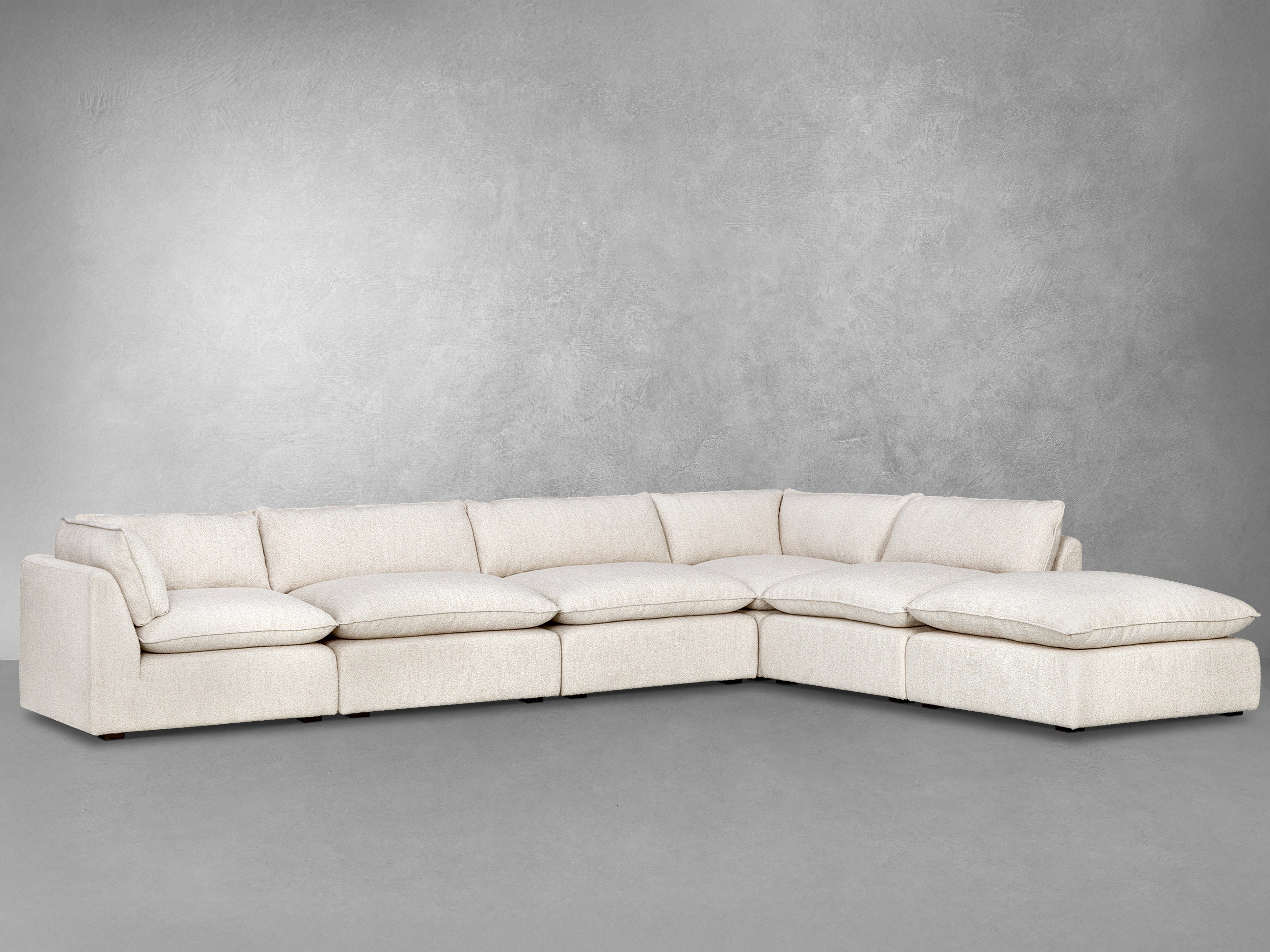 JoJo Fletcher Luxe Boucle 6pc L-Shaped Sectional, Oat