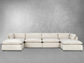 JoJo Fletcher Luxe Boucle Fabric 6pc U-Shaped Sectional, Oat