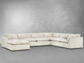 JoJo Fletcher Luxe Boucle Fabric 7pc L-Shaped Sectional, Oat