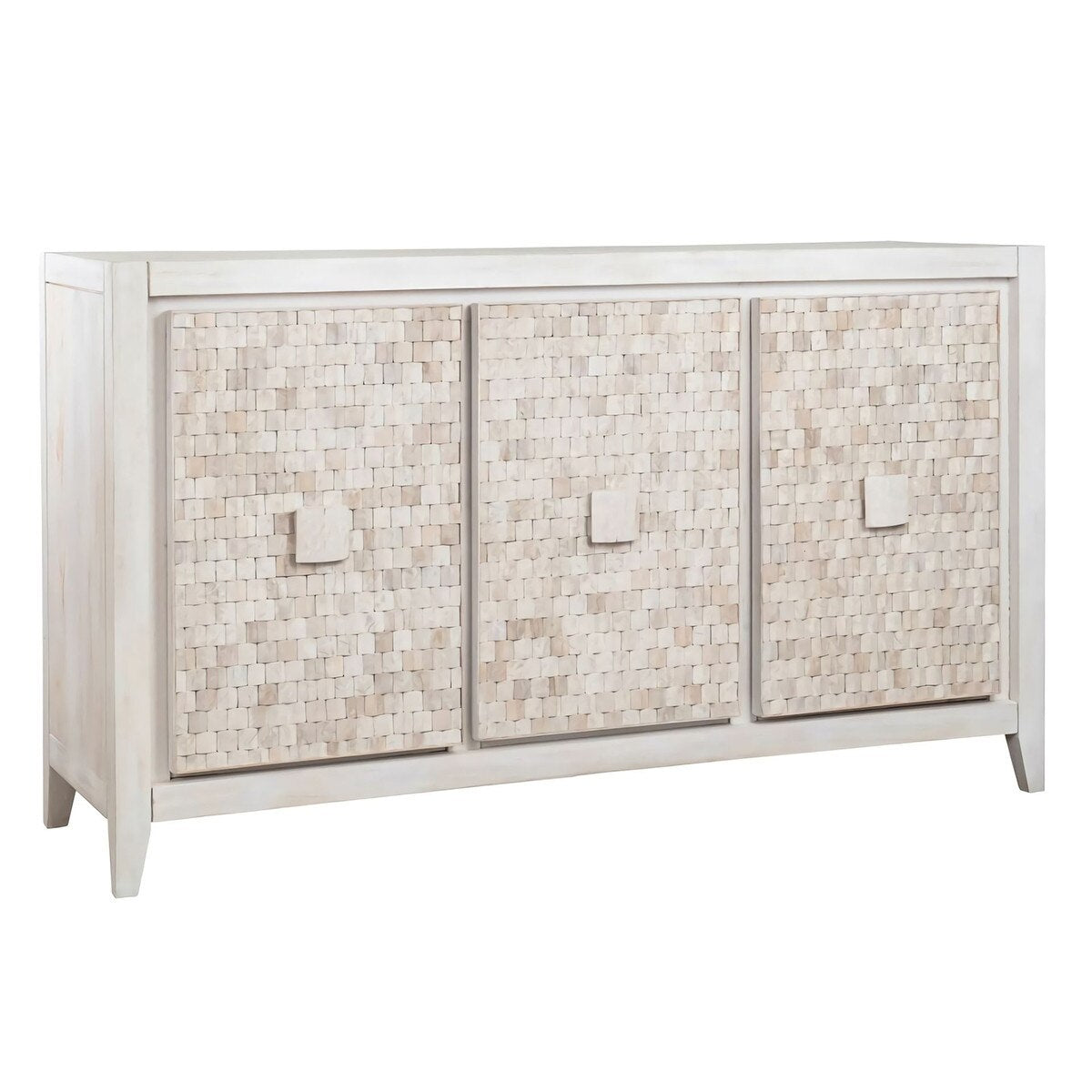Fulton Sideboard, Three Door, White Wash