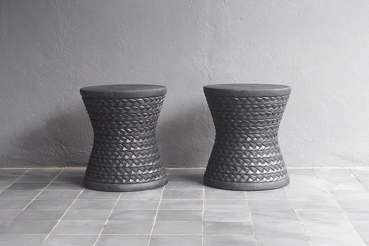 Ikat Hand Carved Suar Stool