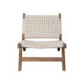 Laurel Wood Accent Chair In Caramel/Walnut Finish W/ Woven Natural Rope Seat & Back