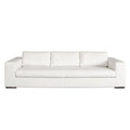 Muse Sofa in Mist White Performance Fabric w/ (4) Black Accent Pillows
