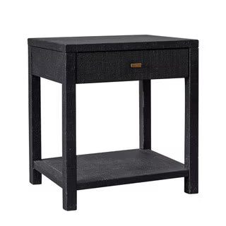 Indigo Road by Egypt Sherrod Gia Raffia Single Drawer Nightstand, 26"H, Black
