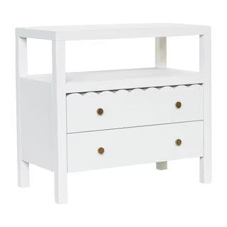 New Maribelle Scallop Nightstand, 28"W, Off-White