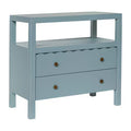 Maribelle Scallop Nightstand, 28"W, Slate Blue