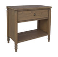 Ashford Turned Leg Nightstand With Drawer And Shelf, 28"W, Chestnut Brown