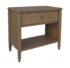 Ashford Turned Leg Nightstand With Drawer And Shelf, 28"W, Chestnut Brown