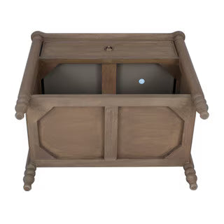 Ashford Turned Leg Nightstand With Drawer And Shelf, 28"W, Chestnut Brown