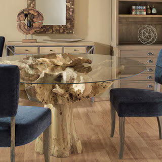 Natura 47" Dining Table Base, Medium Brown