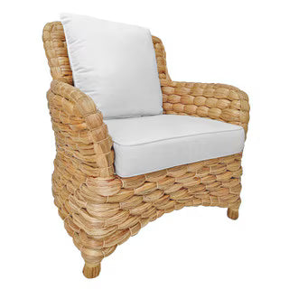 Atherton Wide Weave Water Hyacinth Occasional Chair, Natural
