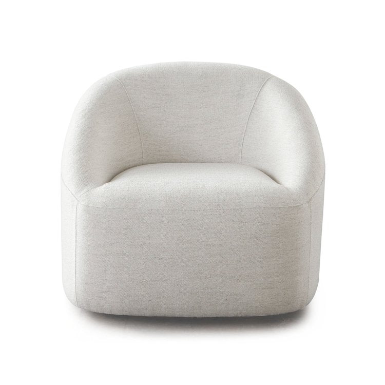 Opal Swivel Chair W/ Contoured Arm In Oat Polyester Fabric