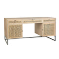 Box Cane Executive Desk 65", White Wash