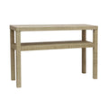 Raffia Wrapped Console Table with Shelf, Natural