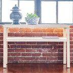 Raffia Wrapped Console Table with Shelf, Natural