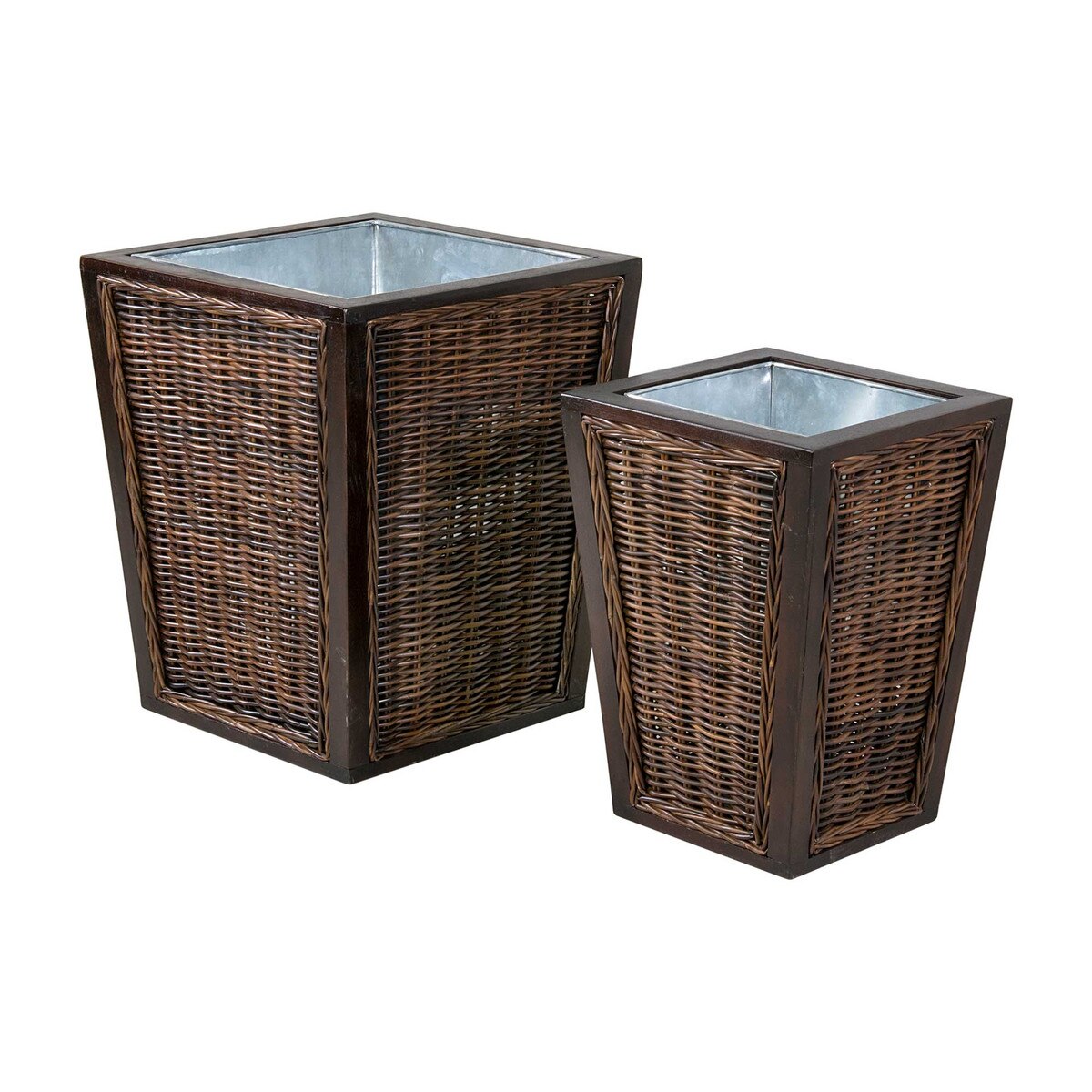 Woodrow Woven Inset Planter Boxes, Brown