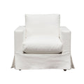 Savannah Slip-Cover Chair in White Natural Linen