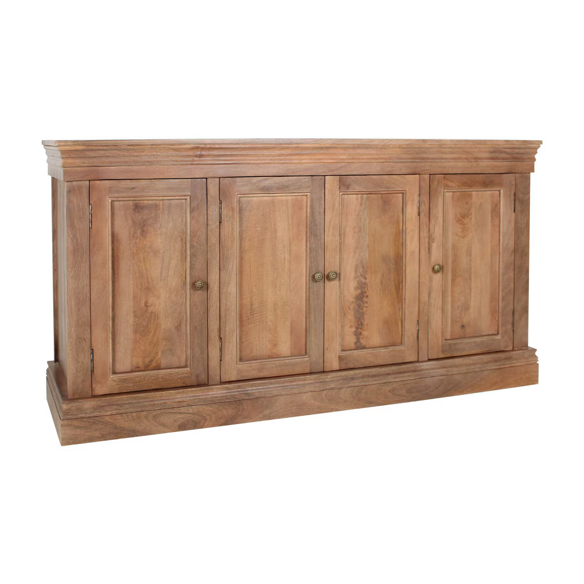 Harrington 4 Door Sideboard With Crown Molding, 63"W, Medium Brown