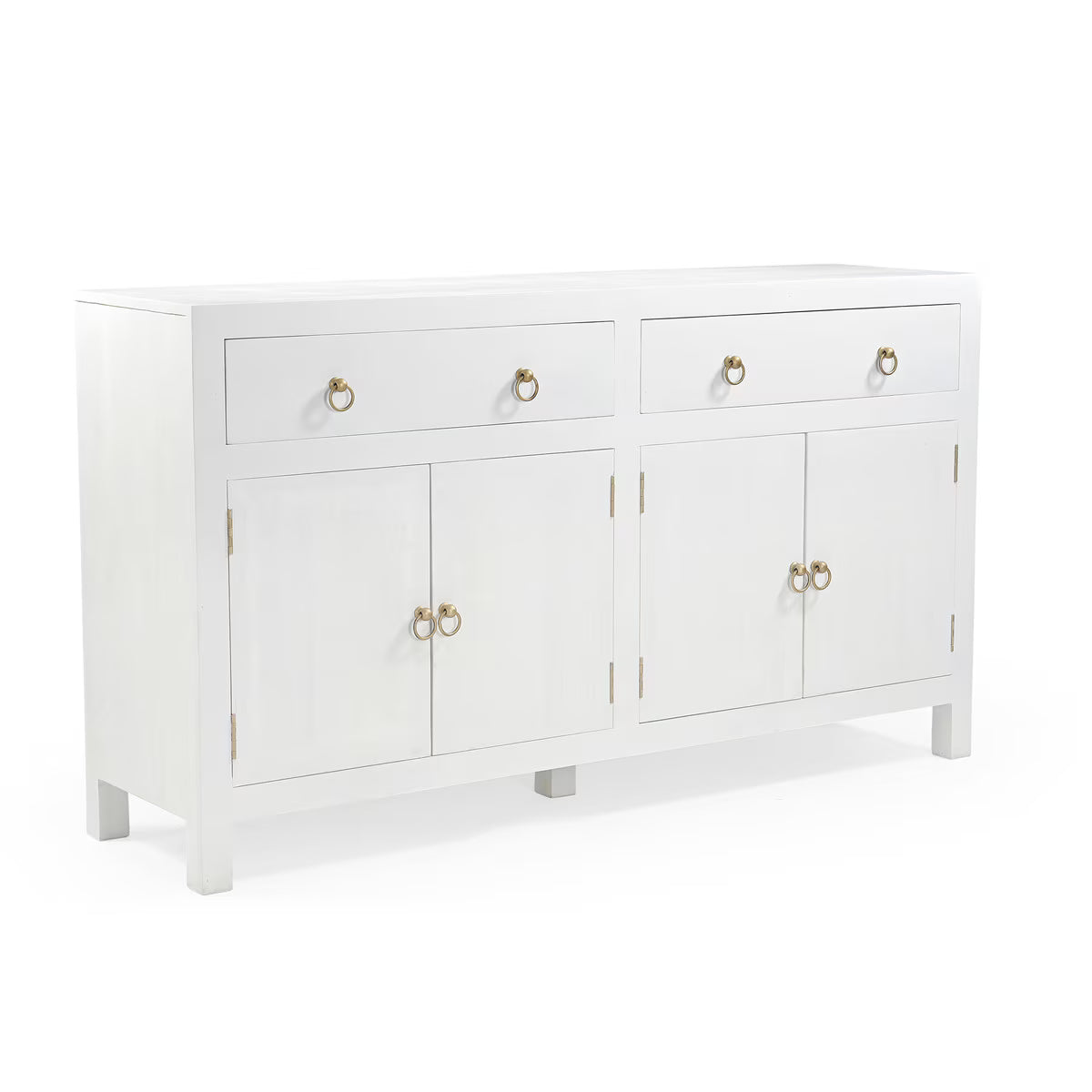 Rama 4 Door Sideboard With 2 Drawers, 60"W, Whitewood