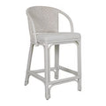 Maples Counterstool with Upholstered Seat, Off White/Natural