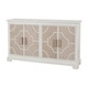 Lillian 4 Door Sideboard With Woven Rattan Doors, 62"W, White/Natural