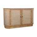 Edmond 2 Door Oval Sideboard With Woven Rattan Doors, 61"W, Brown
